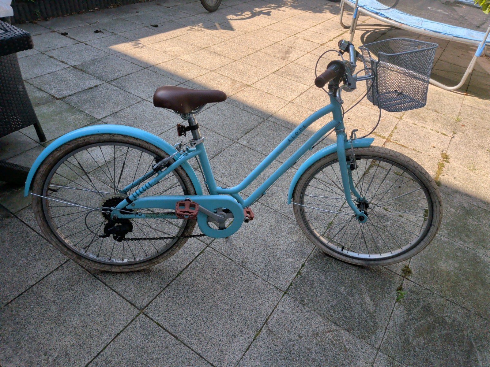 Elops Stadsfiets 24 inch - Lichtblauw, Fietsen en Brommers, Fietsen | Meisjes, Ophalen, Velgrem, Handrem, Elops