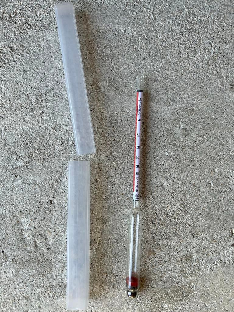 Alcoholmeter met beschermkoker, Ophalen of Verzenden, Gebruikt, 30 cm of minder, Overige merken