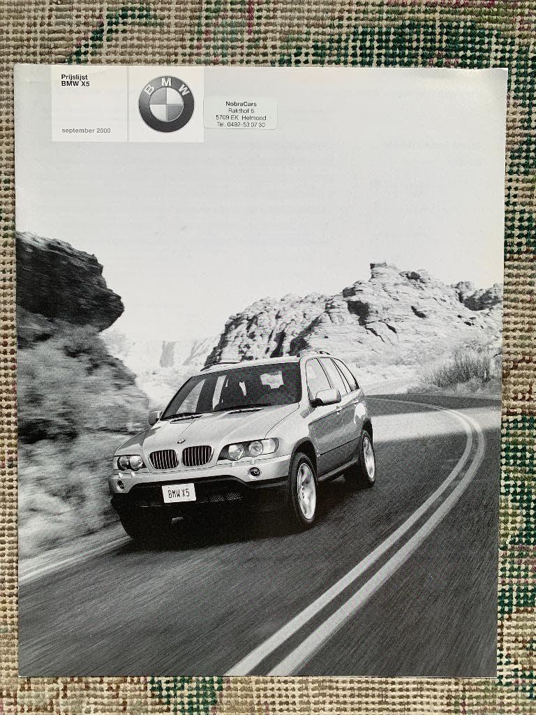 Nederlandse prijslijst BMW X5 E53 2000 nieuw!, Nieuw, Ophalen of Verzenden, BMW, BMW