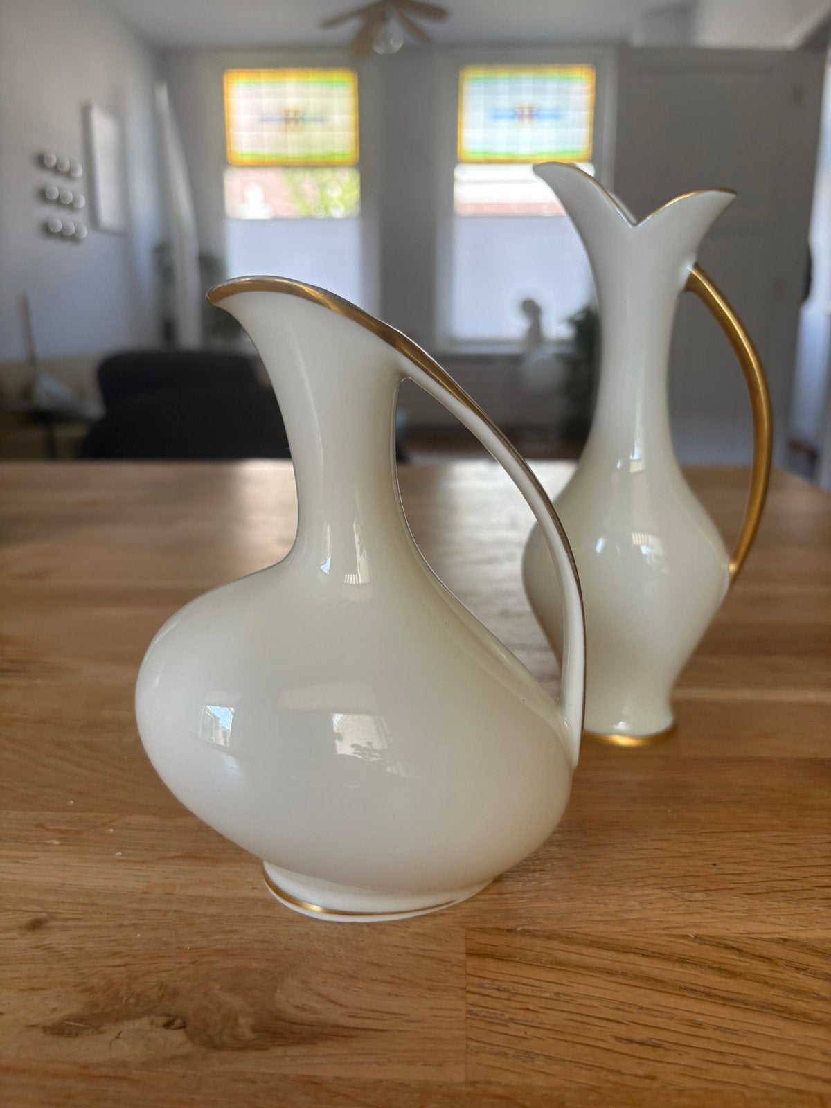 Vintage Alka Kunst Bavaria porseleinen buikvaas – Jaren 50, Ophalen of Verzenden, Zo goed als nieuw, Goud