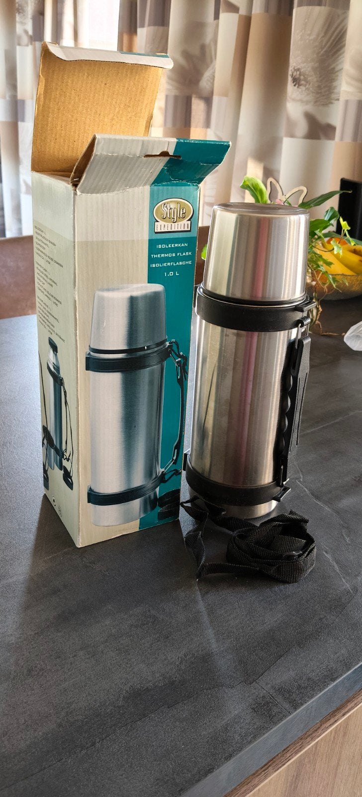 Thermoskan isoleerkan 1 Liter, Ophalen of Verzenden, Gebruikt
