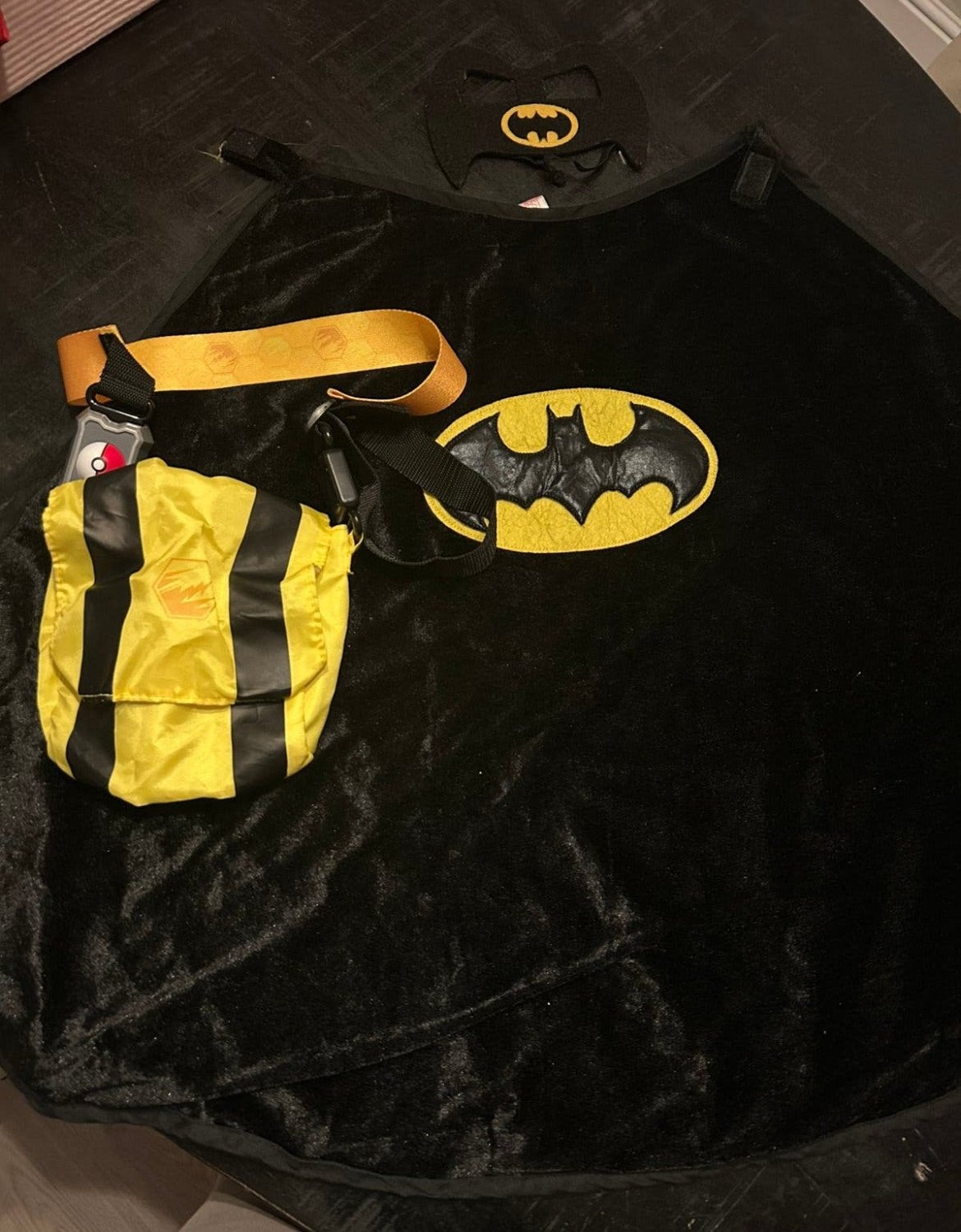 Batman cape en masker met tasje, Ophalen of Verzenden, Gebruikt, Jongen of Meisje