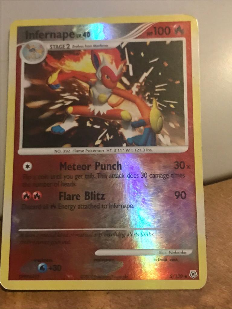 Holo foil infernape 2007 5/130 usa pokemon card igst, Ophalen, Zo goed als nieuw, Losse kaart, Foil