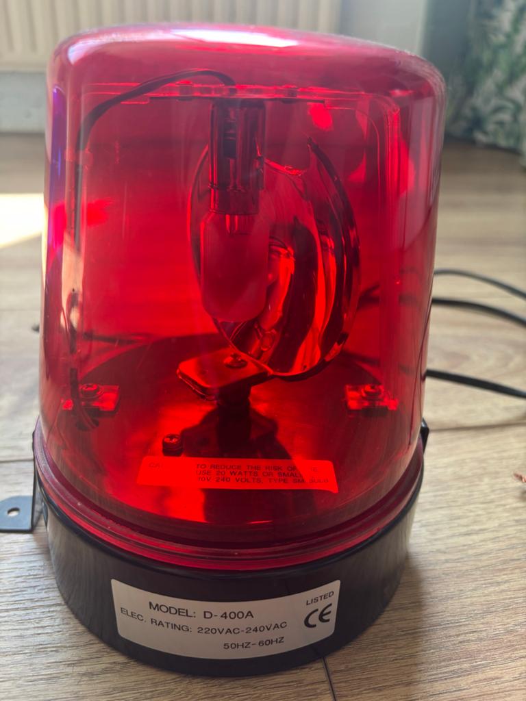 Rode zwaailamp 220-240V - Model D-400A, Ophalen of Verzenden, Gebruikt, Sirene, Overige soorten
