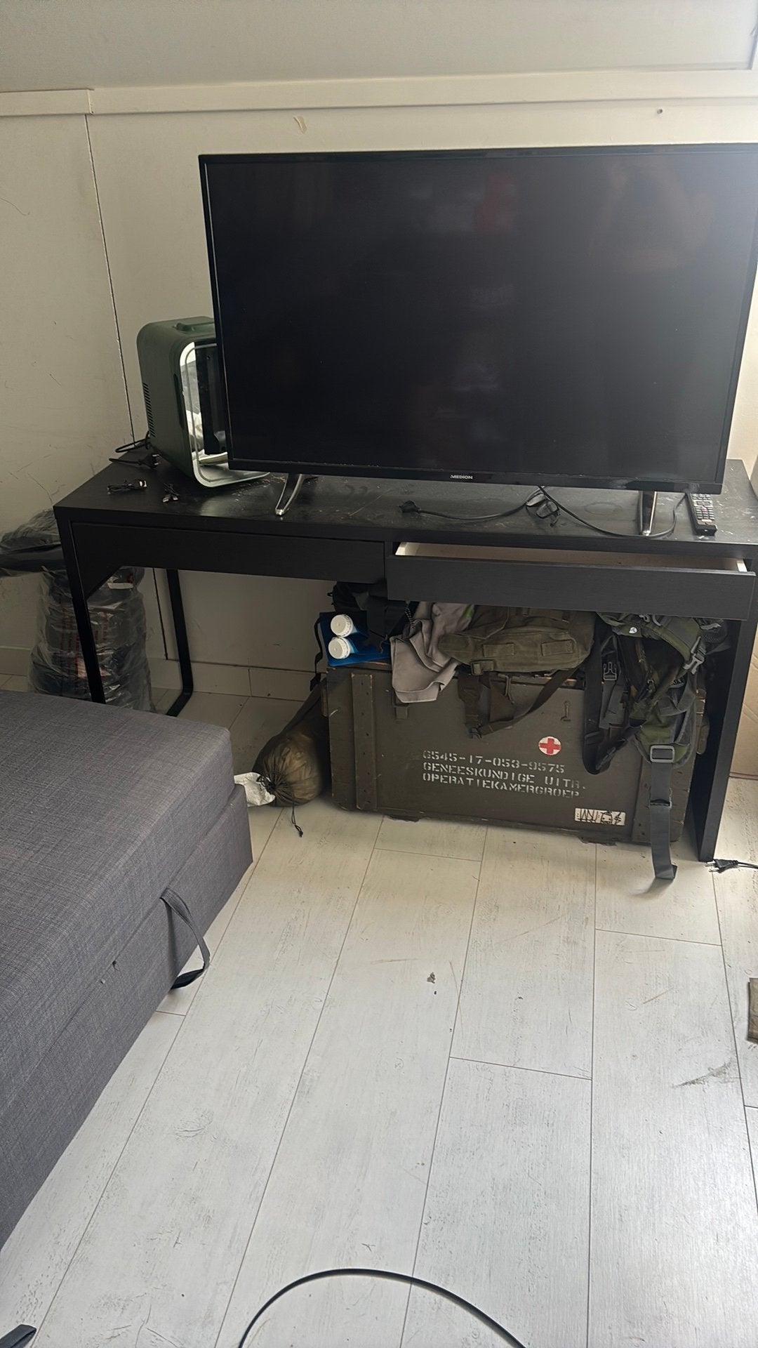 Ikea buro zwart met lades, Ophalen, Zwart, Gebruikt, 120 cm
