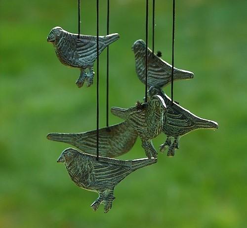 windgong / brons / VOGELS, Huis en tuin decoratie Marie, Nieuw, Info@huisentuindecoratiemarie.nl, Peize