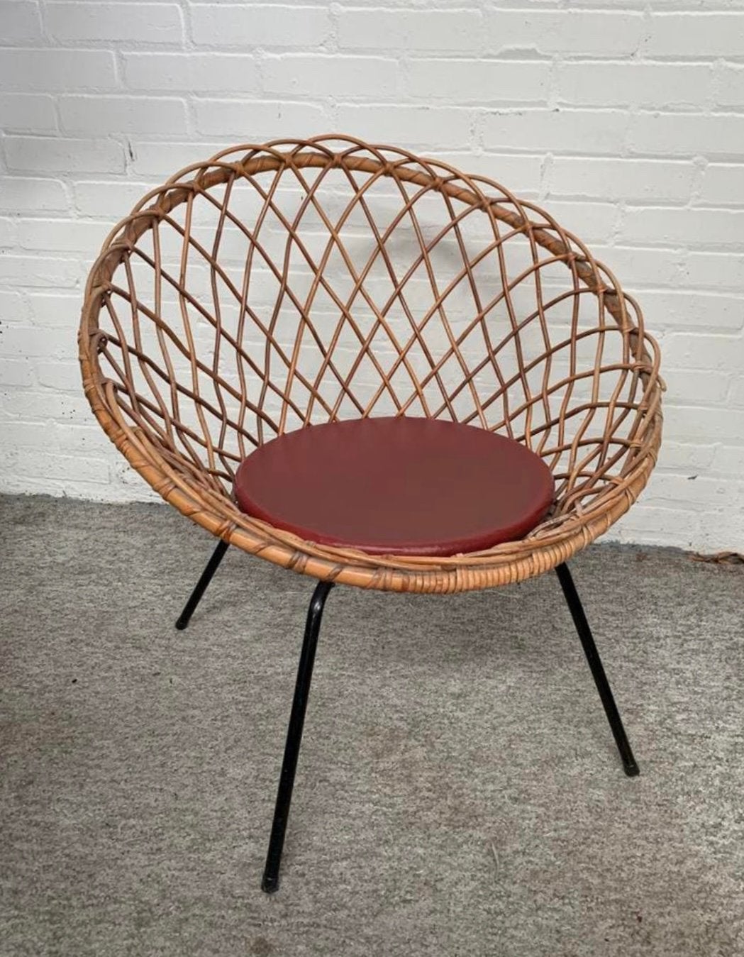 Rotan fauteuil Rohé Noordwolde uit de jaren 50., Huis en Inrichting, Fauteuils, Ophalen of Verzenden