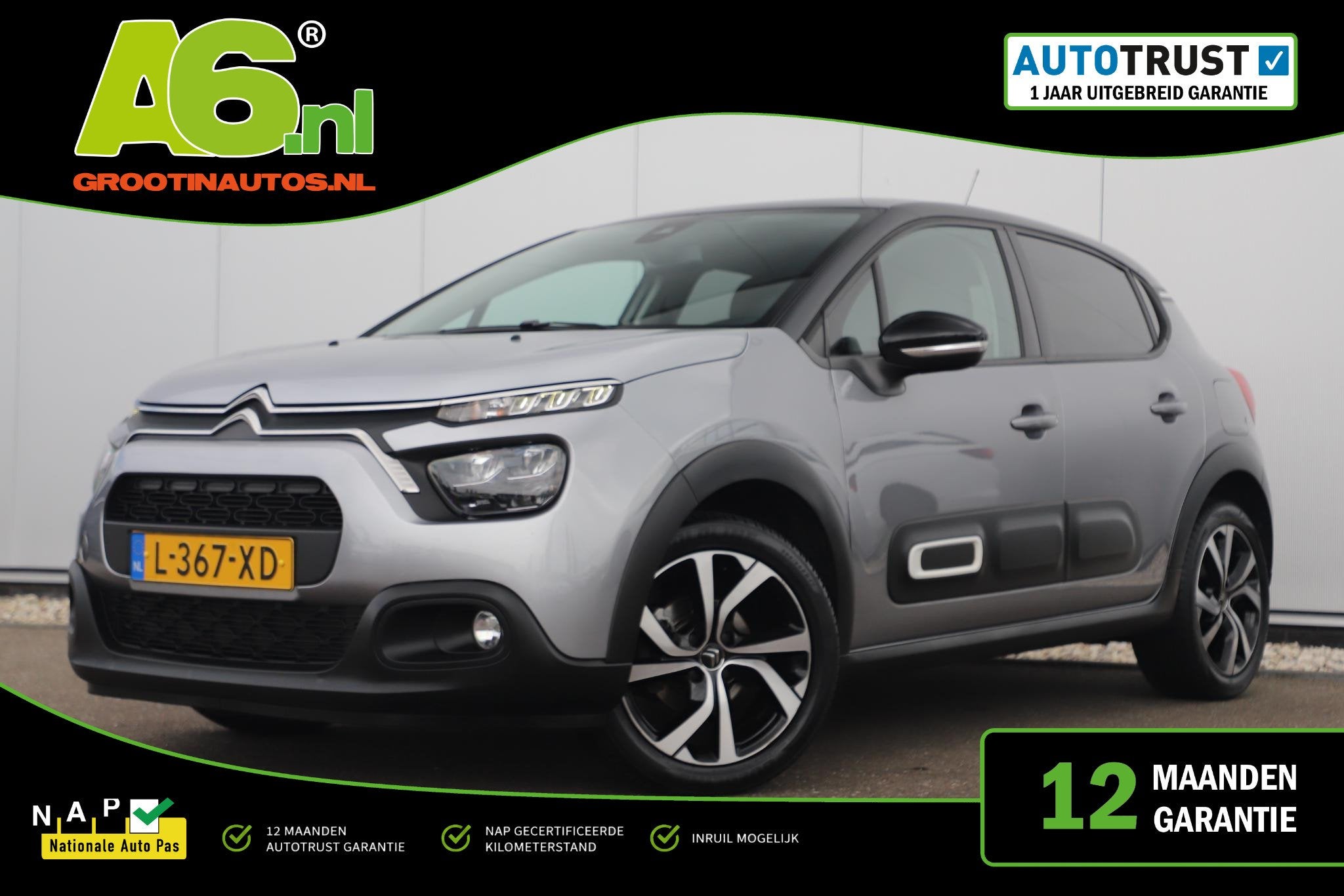 Citroen C3 1.2 PureTech Shine Navigatie Achteruitrijcamera 1, Auto's, Voorwielaandrijving, 83 pk, Euro 6, 1199 cc
