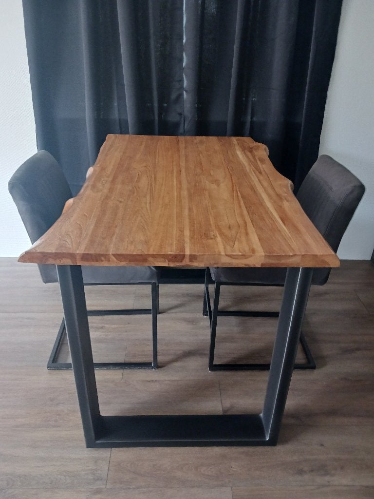 Industriele Bartafel incl 2 barstoelen, Ophalen, Zo goed als nieuw