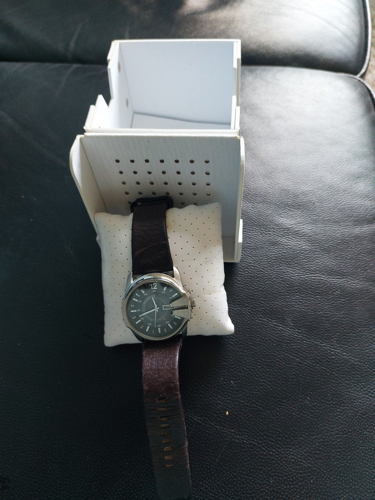 Diesel horloge DZ-1206 met leren bandje, Overige merken, Leer, Staal, Polshorloge