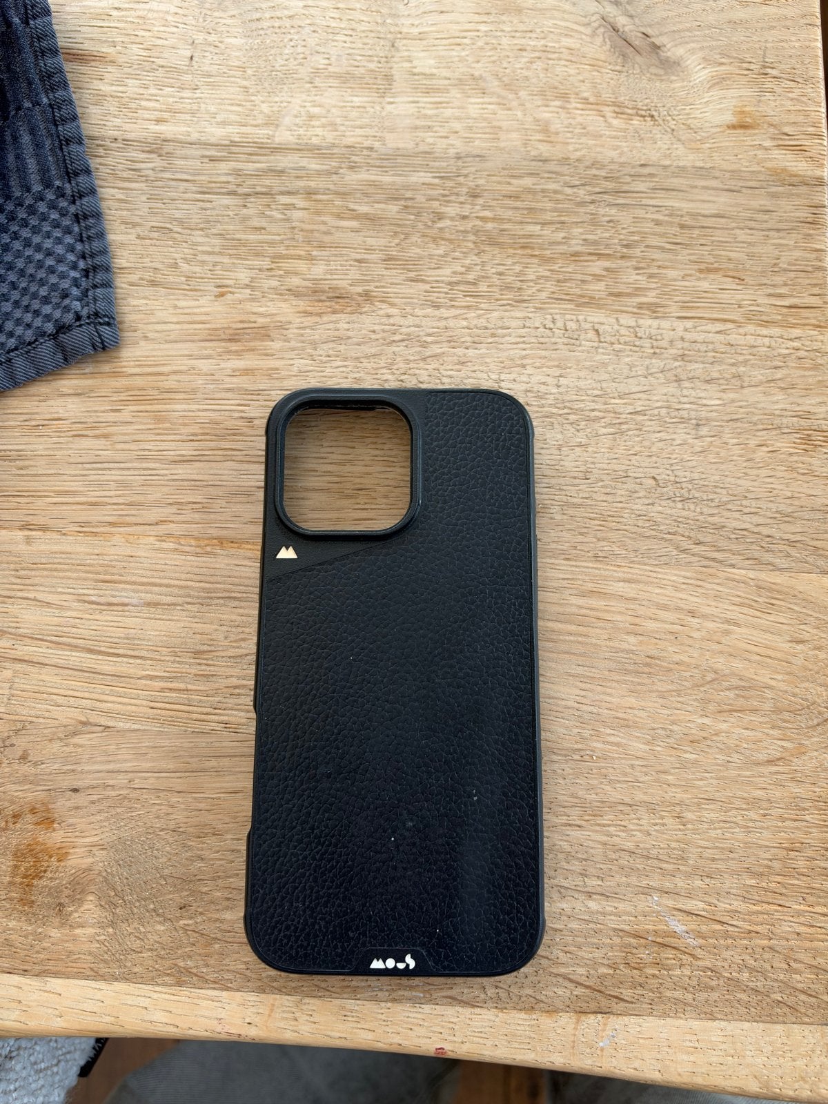Mous Limitless 6.0 iPhone 16 Pro Max – Black Leather MagSafe, Telecommunicatie, IPhone 16 Pro Max, Zwart, MagSafe, Overige merken