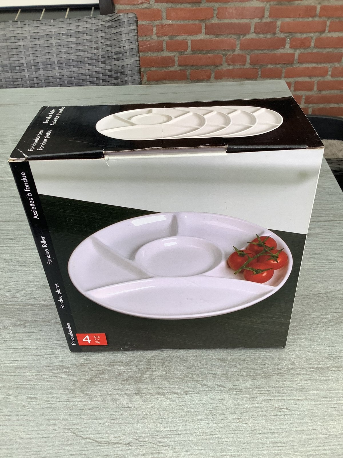 Set van 4 fondueborden, Ophalen, Overige typen, Nieuw, Steen/keramiek