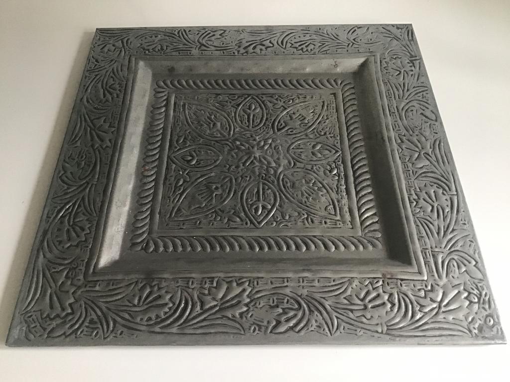 Decoratie plateau ( dienblad ), Huis en Inrichting, Woonaccessoires | Dienbladen, Ophalen, Zo goed als nieuw, Vierkant, Metaal