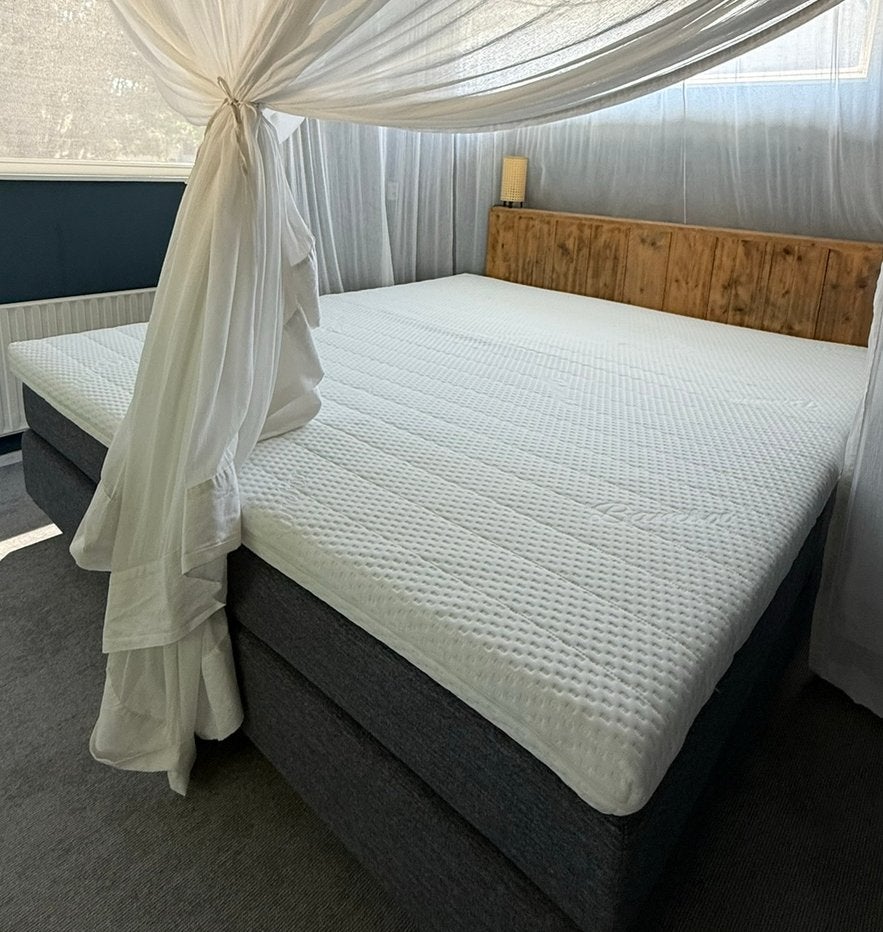 Bamboe Koudschuim Topmatras 200x210, Ophalen, 210 cm, Tweepersoons, Zo goed als nieuw