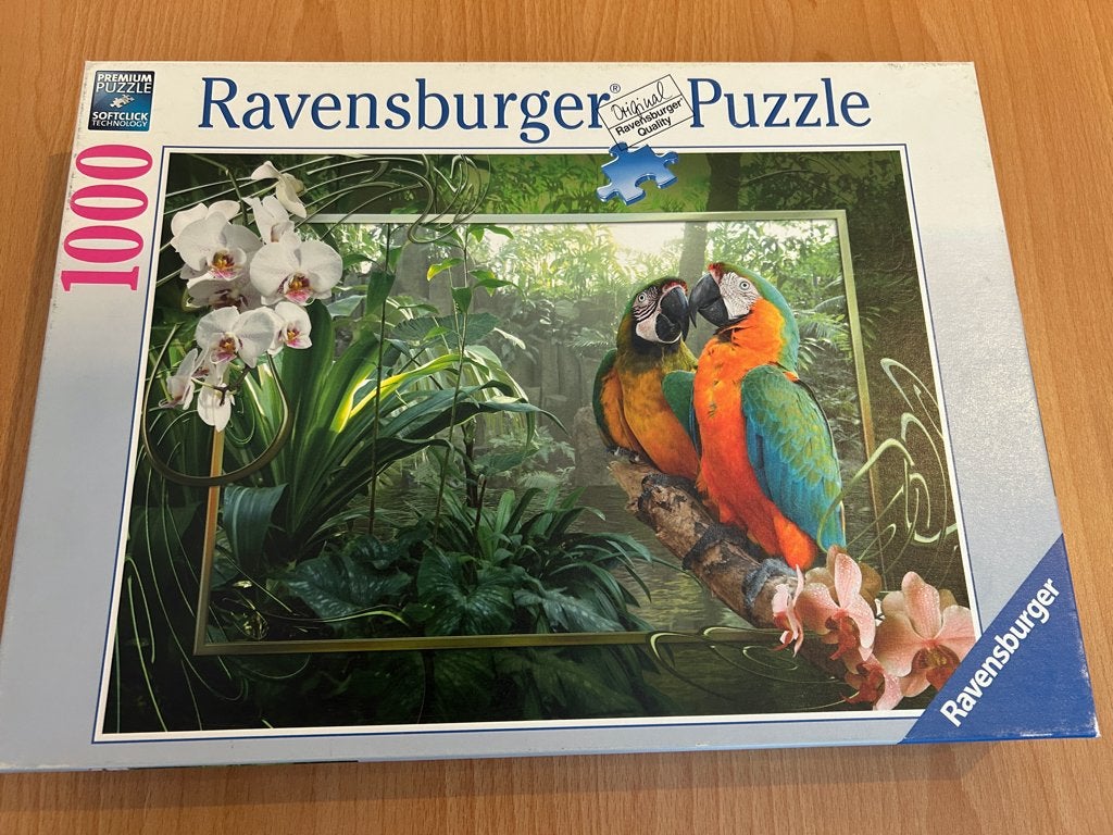 Puzzel Ravensburger " Papegaaien", Ophalen, 500 t/m 1500 stukjes, Gebruikt, Legpuzzel