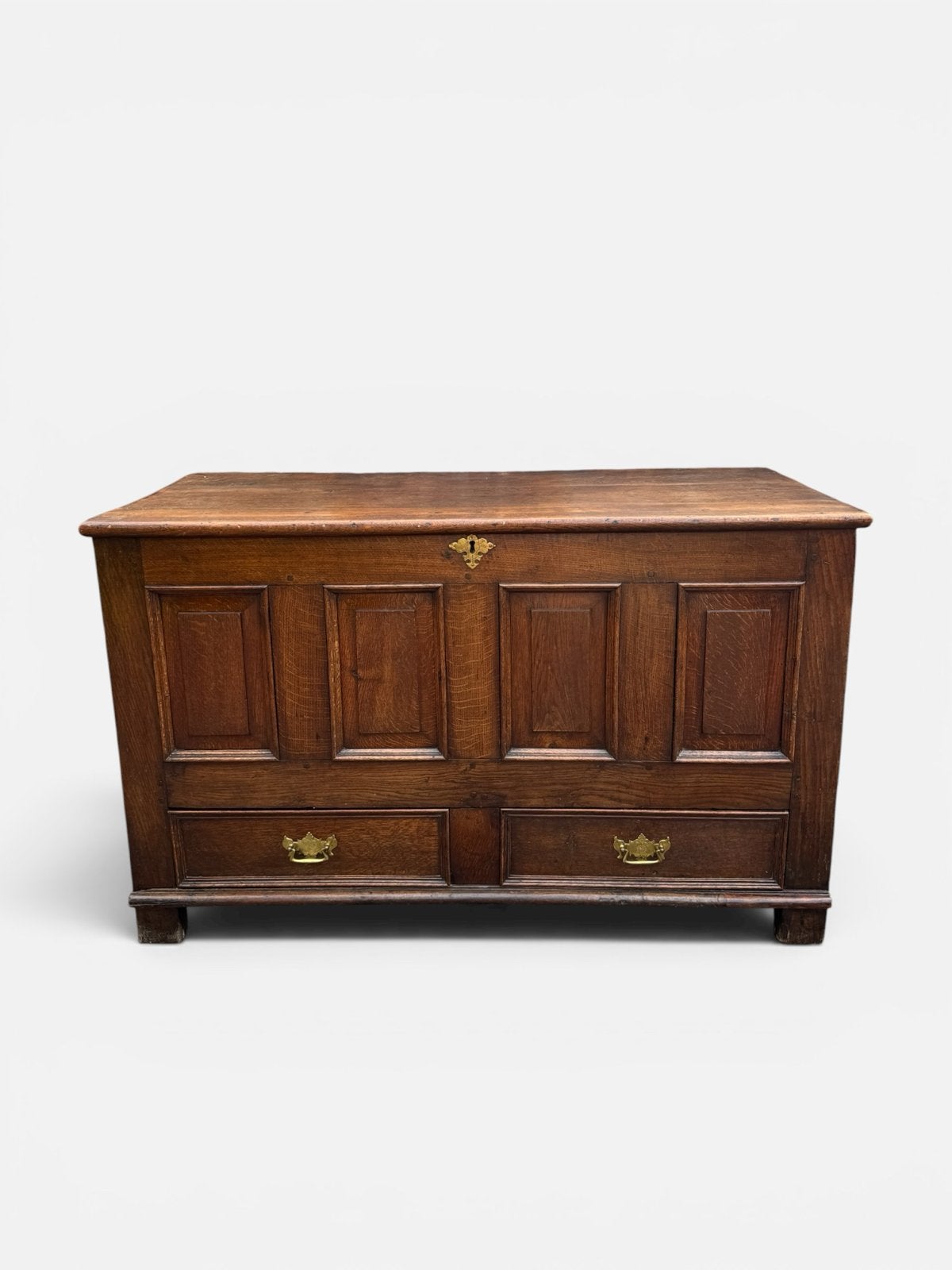 Antieke Engelse Kist met Twee Laden, circa 1760, Ophalen