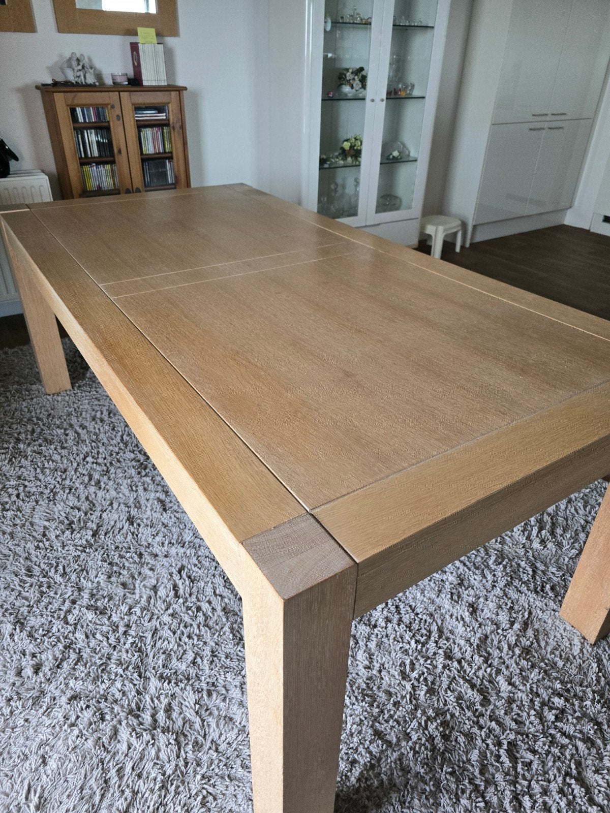 Mooie eikenhouten eettafel 180 x 90 zware kwaliteit, Ophalen, Gebruikt, 50 tot 100 cm, 150 tot 200 cm