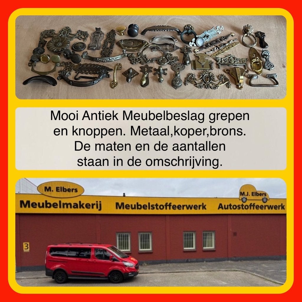 155. Antiek Meubel beslag grepen en knoppen koper, Ophalen of Verzenden