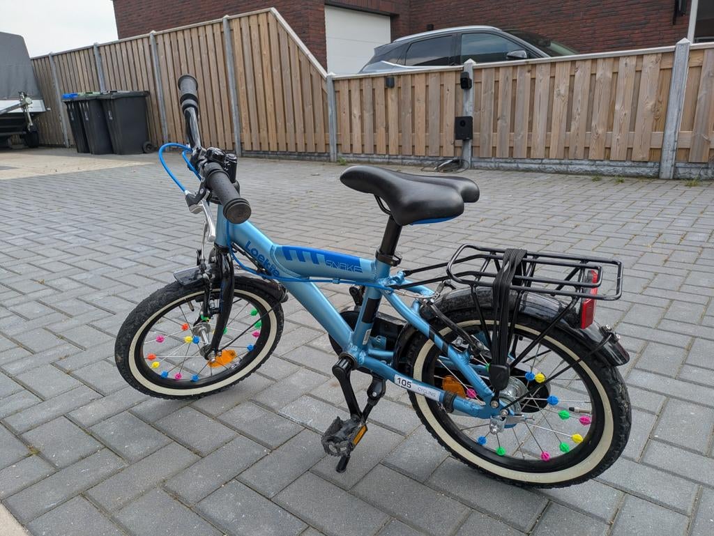 Loekie 14 inch kinderfiets met zijwieltjes, Ophalen, Zijwieltjes, Gebruikt, Loekie
