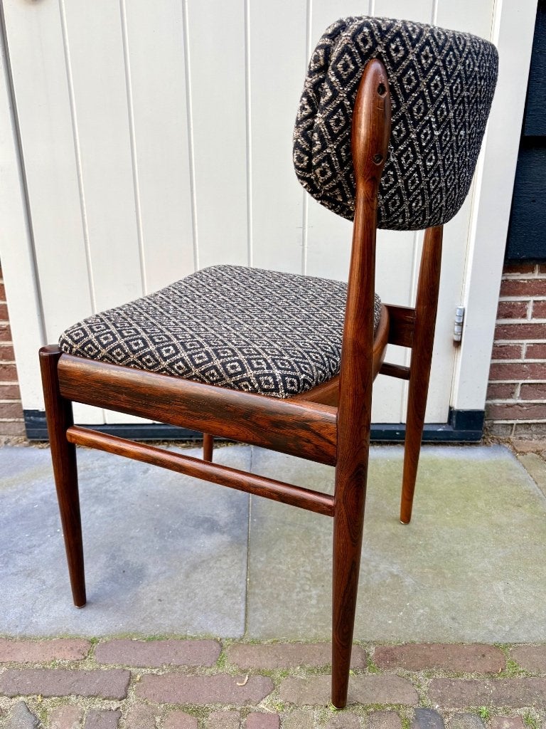 4 Vintage Deense Design Stoelen, Ophalen, Gebruikt, Bruin, Vintage