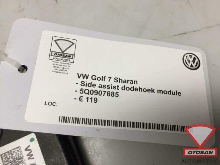 vw golf 7 sharan vag side assist dodehoek sensor 5q0907685, Auto-onderdelen, Spiegels, Gebruikt, Volkswagen, Volkswagen AG, Berliner Ring 2
38440  Wolfsburg, DE