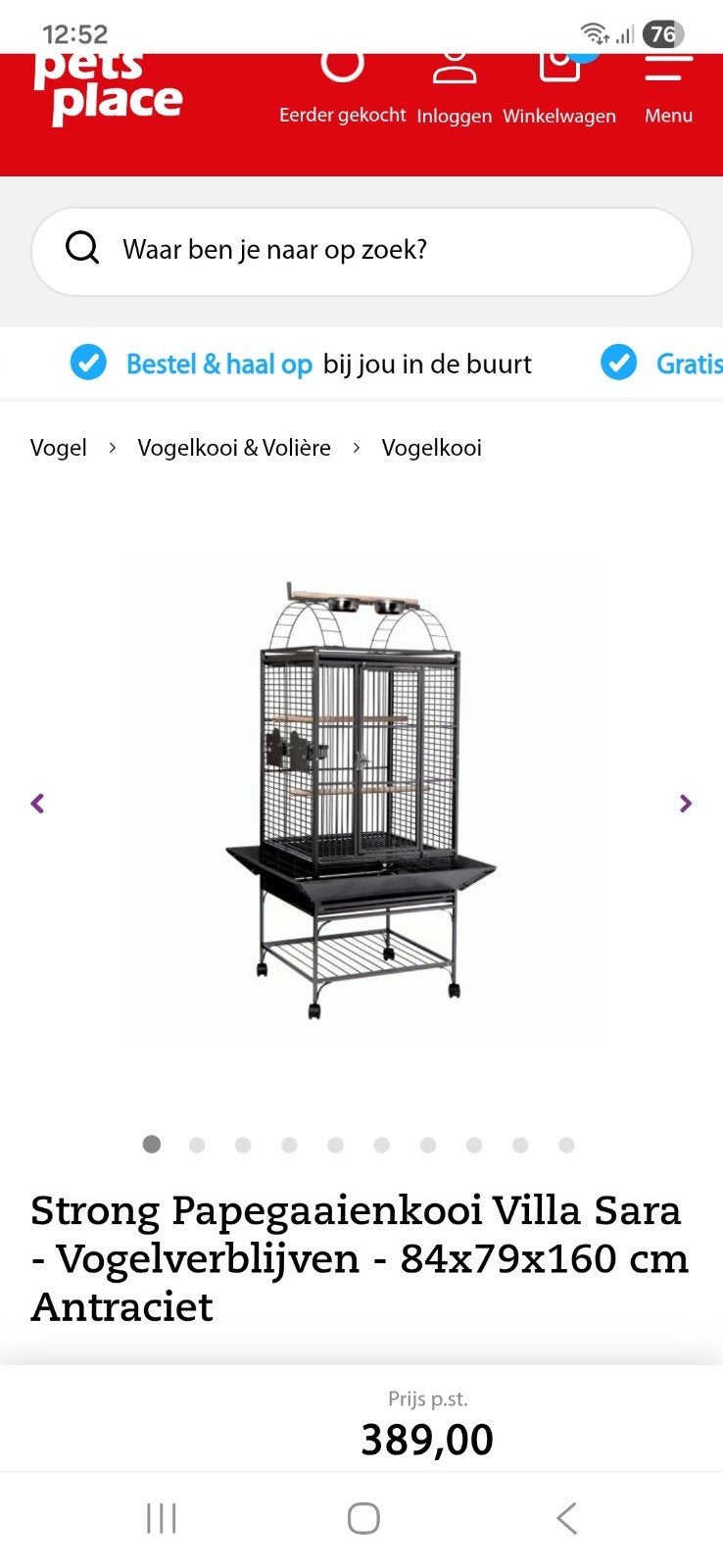 STRONG papegaaienkooi, Ophalen of Verzenden, Zo goed als nieuw, Metaal, Vogelkooi