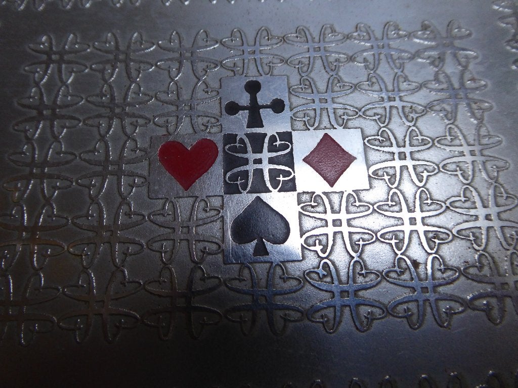 Vintage metalen doos (kaartendoos), Ophalen of Verzenden