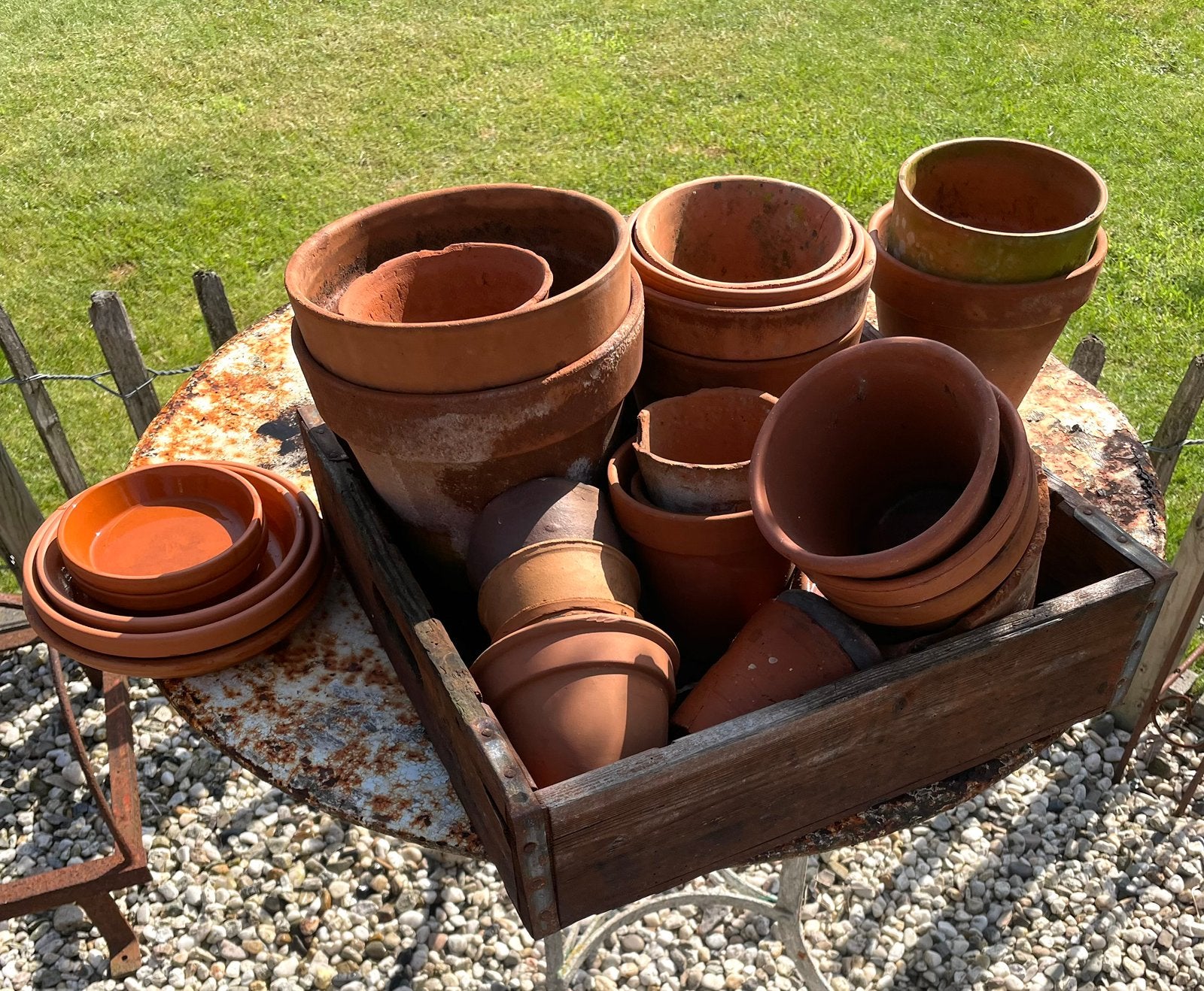 Partij gebruikte terracotta bloempotjes 30 stuks, Ophalen, Kunststof, Gebruikt, Rond