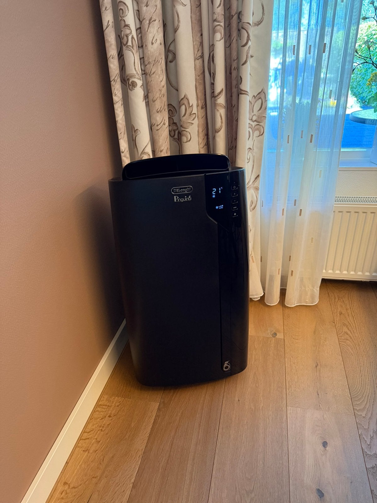 Uitstekende De Longhi verplaatsbare airco 11.500 BTU, Ophalen, 3 snelheden of meer, Zo goed als nieuw, 100 m³ of groter