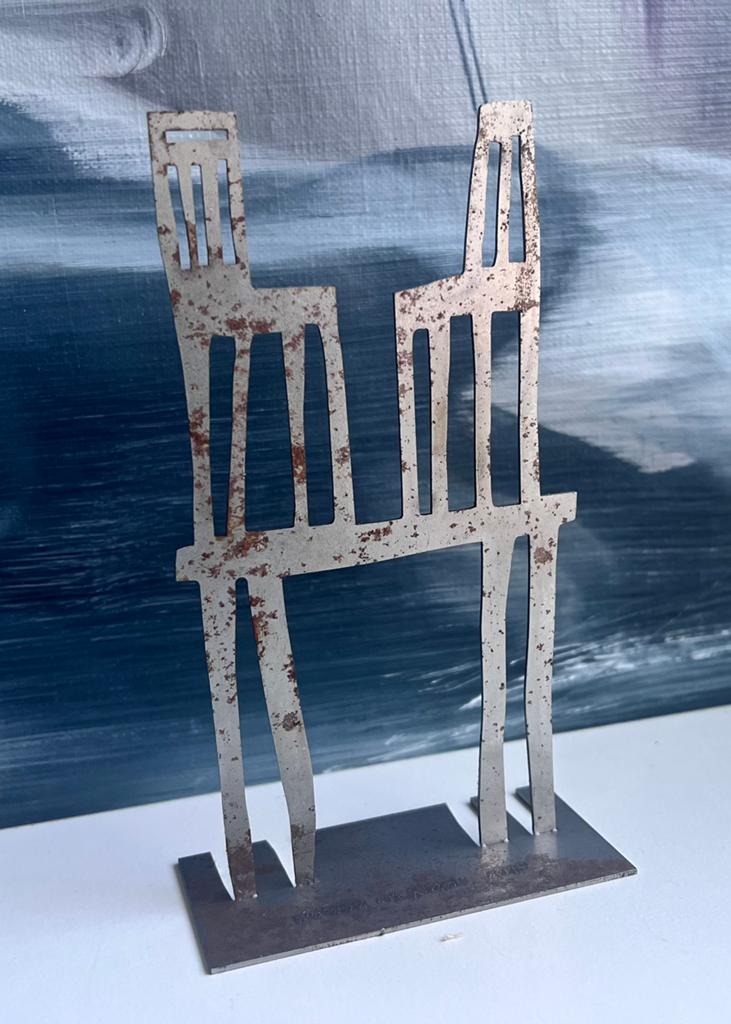 Klaas Gubbels; à Cezanne - miniatuursculptuur van metaal, Ophalen