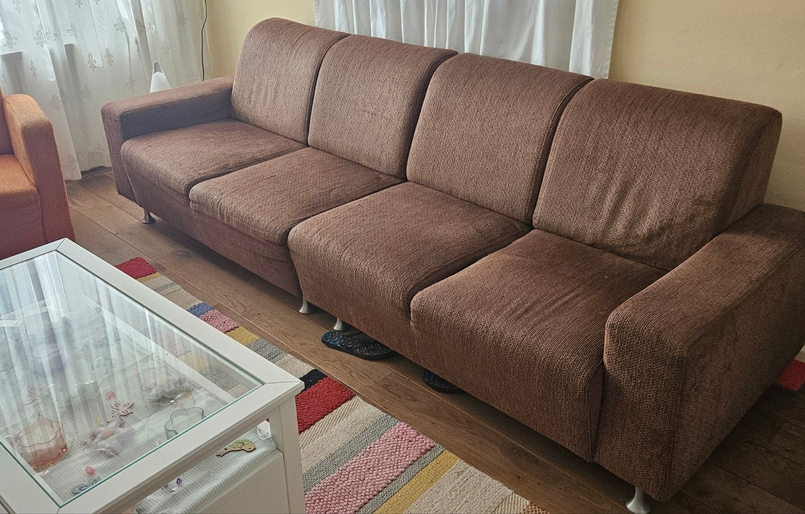 1 bankstel en twee draaistoellen., Ophalen, 250 tot 300 cm, Gebruikt, 75 tot 100 cm
