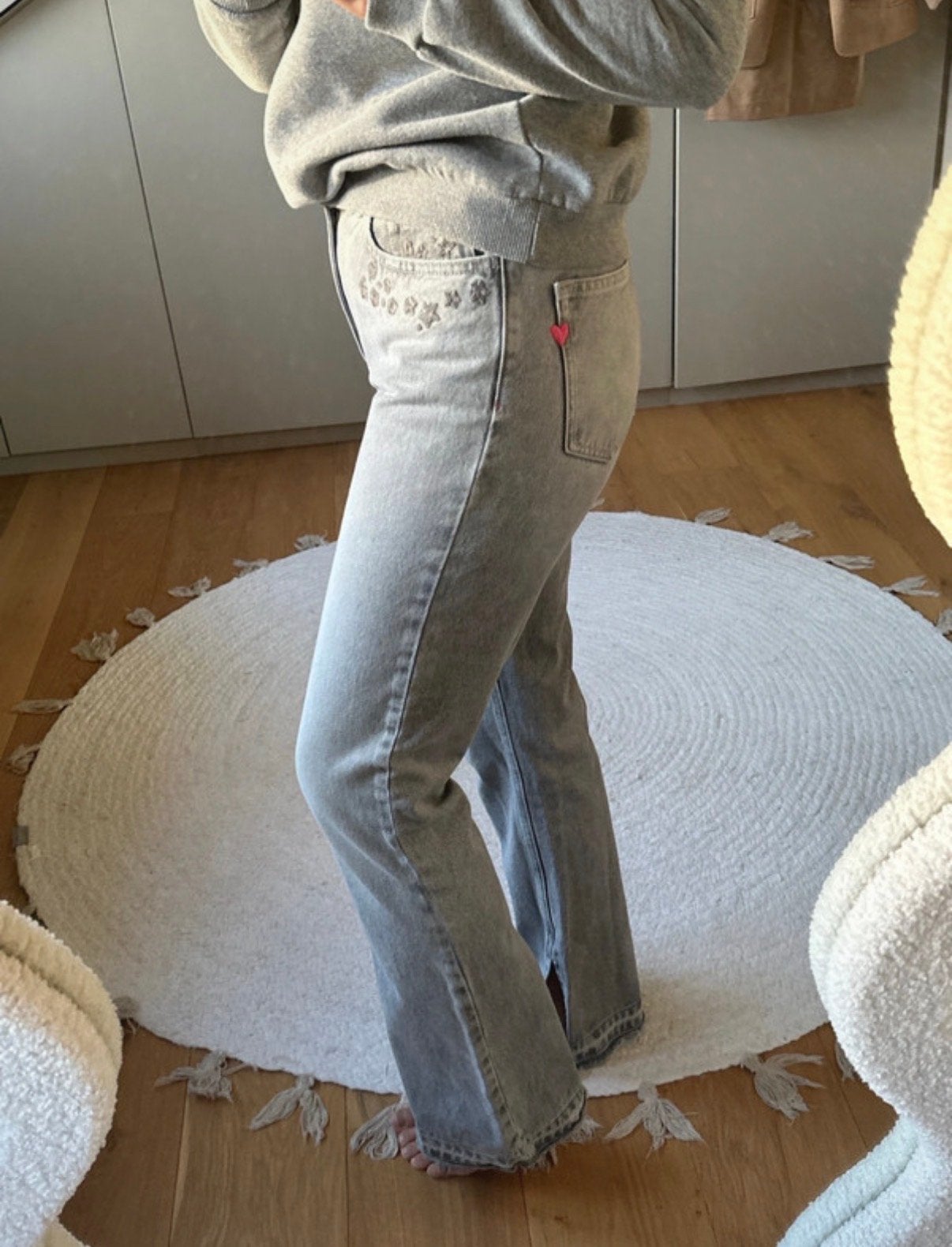 Fabienne Chapot Pleuni Bootleg Jeans Grijs Maat 28/32, Kleding | Dames, Ophalen of Verzenden, Zo goed als nieuw, Grijs, W28 - W29 (confectie 36)