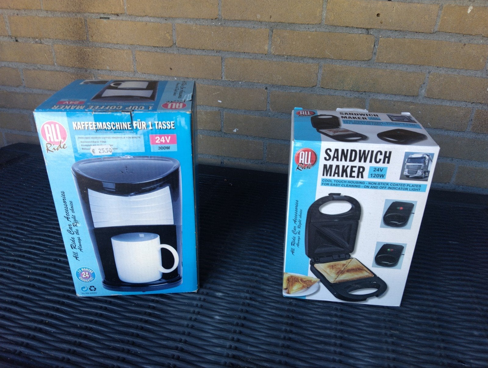 All Ride 1-kops koffiezetapparaat en sandwichmaker 24V, Nieuw, Gemalen koffie, Ophalen of Verzenden, 1 kopje