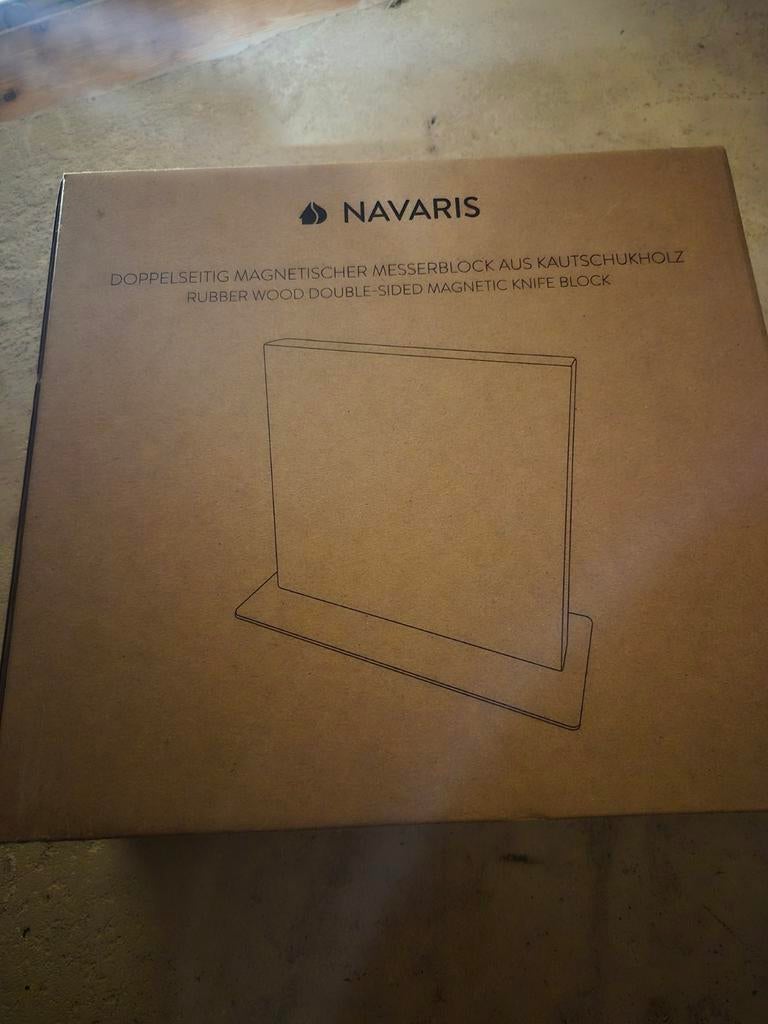 Navaris Dubbelzijdig Magnetisch Messenblok Rubberhout, Huis en Inrichting, Keuken | Keukenbenodigdheden, Overige typen, Hout, Nieuw
