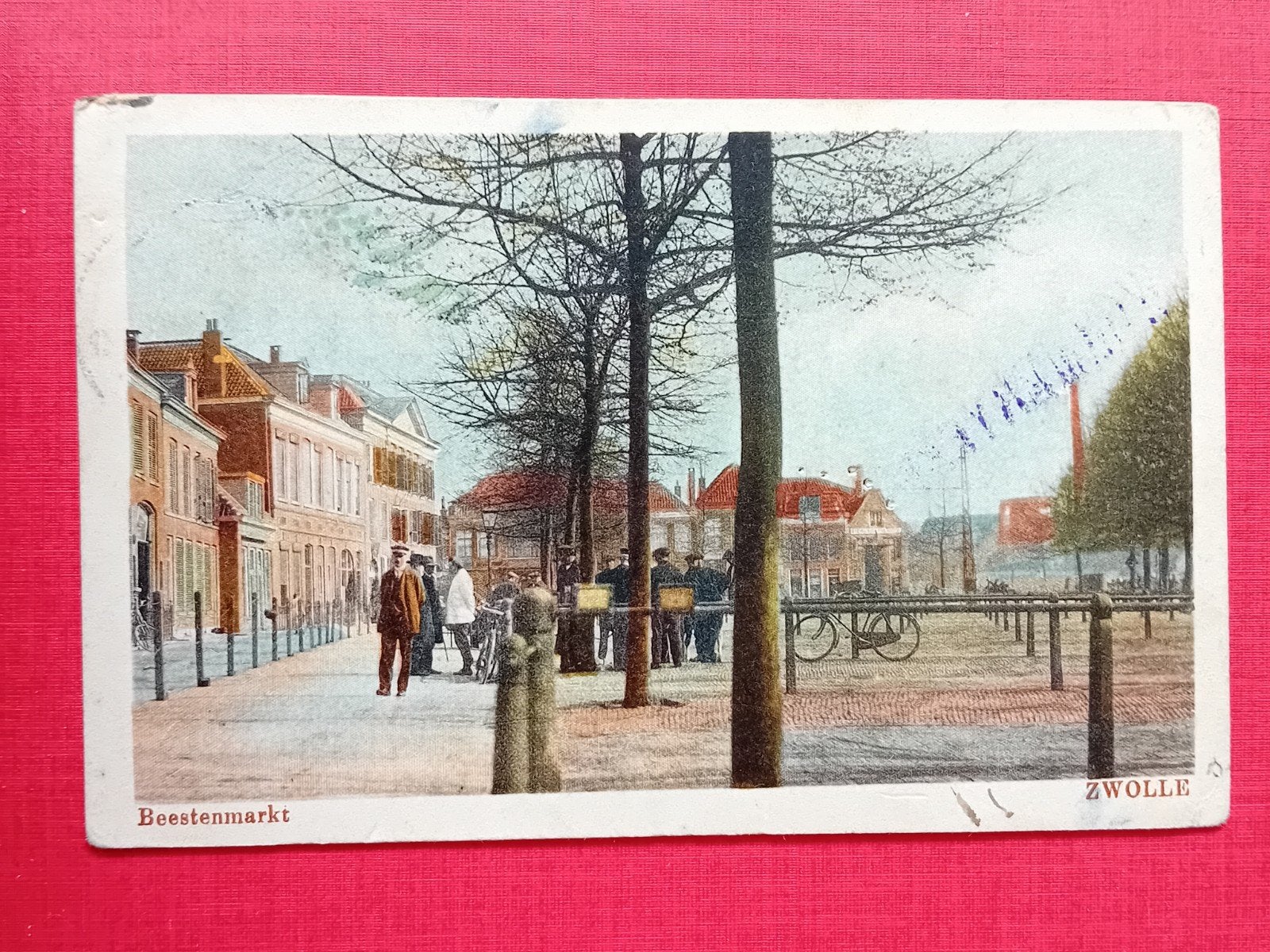 Oude Ansichtkaart Zwolle Beestenmarkt 1928, Verzamelen, Ansichtkaarten | Nederland, Ophalen of Verzenden, 1920 tot 1940, Gelopen