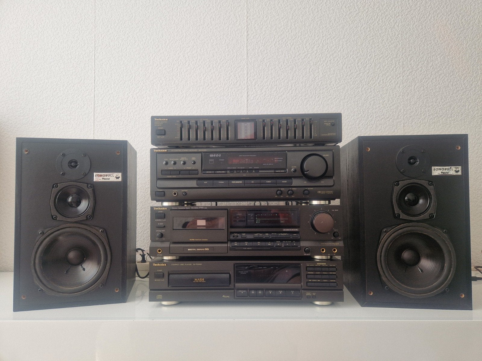 Technics Hifi Set met Boxen en Afstandsbediening, Gebruikt, Losse componenten, Tuner of Radio, Ophalen