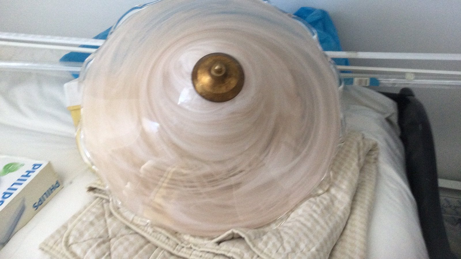 Plafond glazen lamp, Ophalen of Verzenden, Zo goed als nieuw