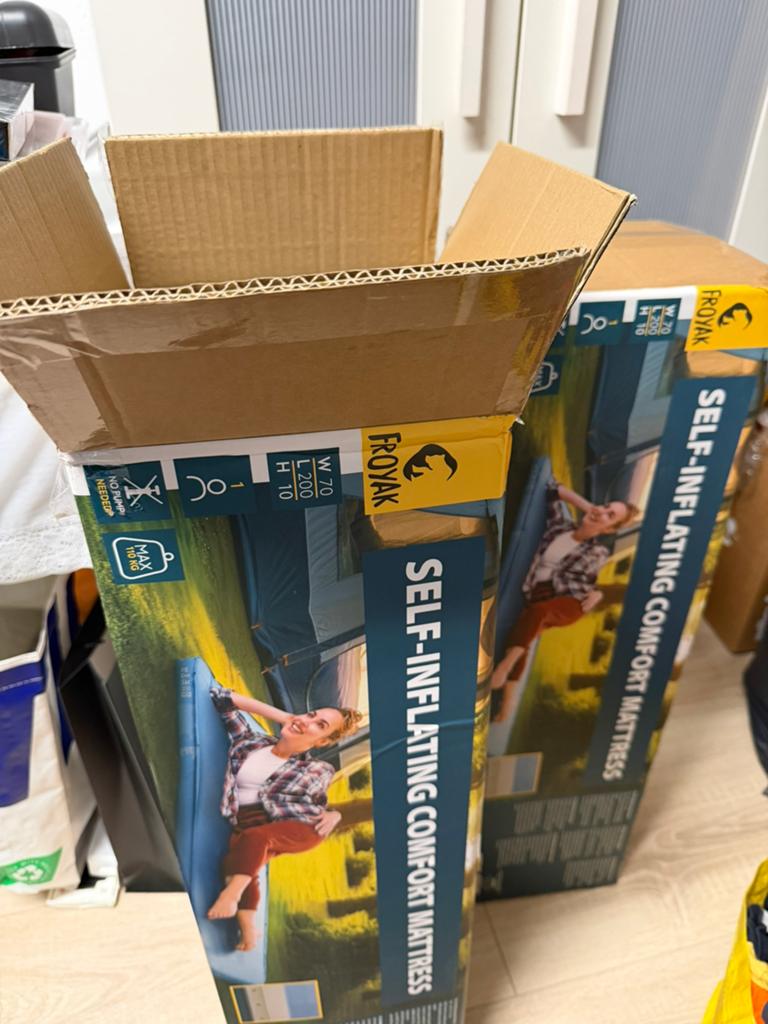 2x froyak zelfopblazende slaapmat nieuw in doos, Ophalen, Nieuw, 1-persoons