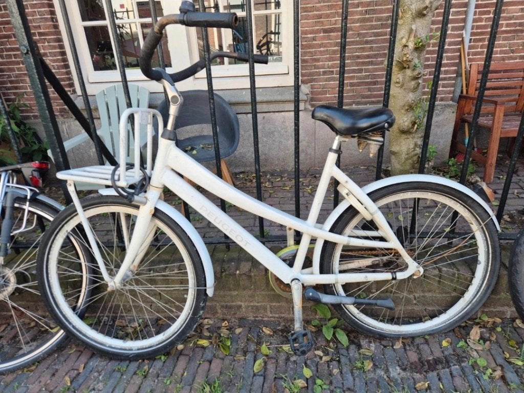 Dames fiets wit Peugot, Terugtraprem, Gebruikt, 56 cm of meer, Ophalen
