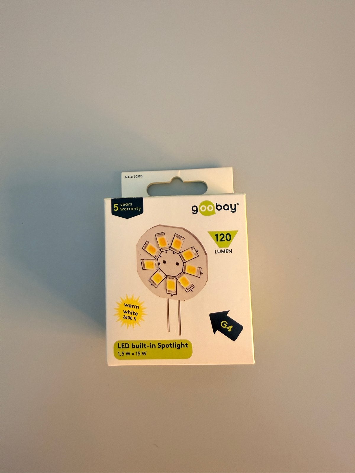 G4 LED inbouwspot 1.5W (vervangt 15W) Warm Wit 2800K, Led-lamp, Nieuw, Ophalen of Verzenden, Warm wit