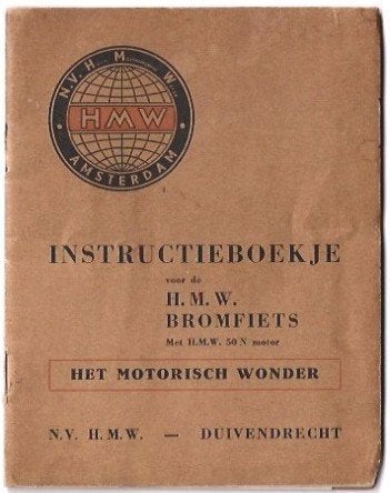 HMW 50 N motor instructieboekje bromfiets, Fietsen en Brommers, Verzenden, Zo goed als nieuw