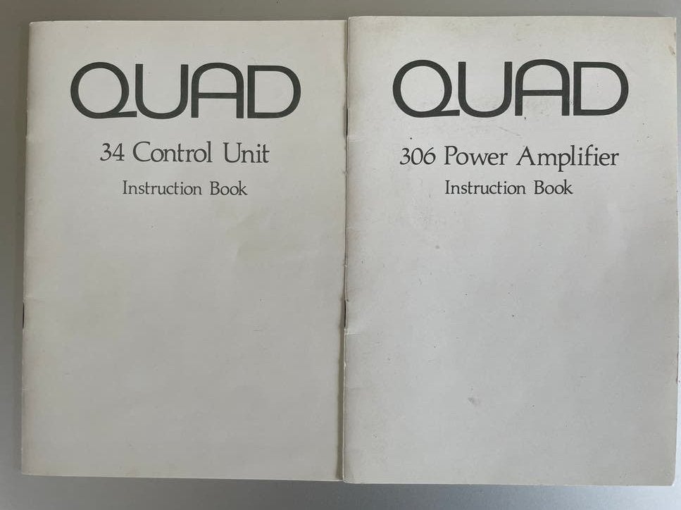 QUAD 34 Control Unit & 306 Power Amplifier handleidingen, Ophalen of Verzenden