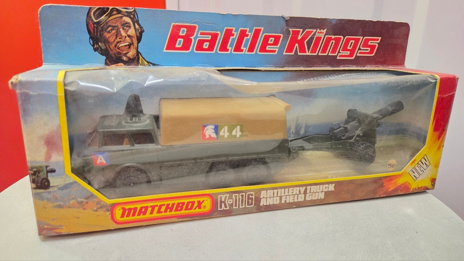 Matchbox Battle Kings K-116 Artillerie Vrachtwagen met Kanon, Ophalen of Verzenden, Gebruikt, Bus of Vrachtwagen
