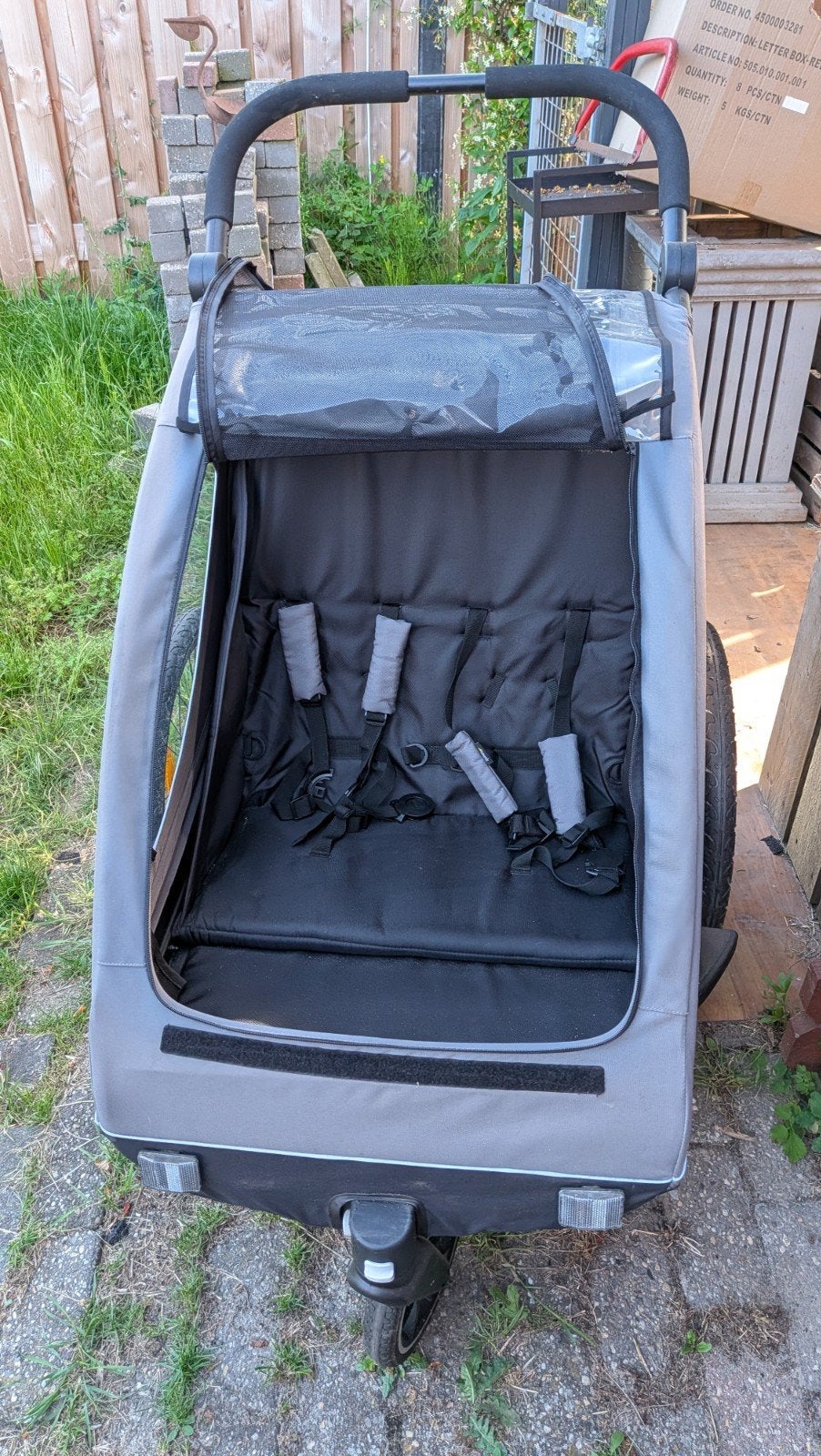 Hauck Dryk Duo Wandel- en Fietskar voor 2 kinderen, Fietsen en Brommers, Fietsaccessoires | Aanhangers en Karren, Ophalen, Opvouwbaar