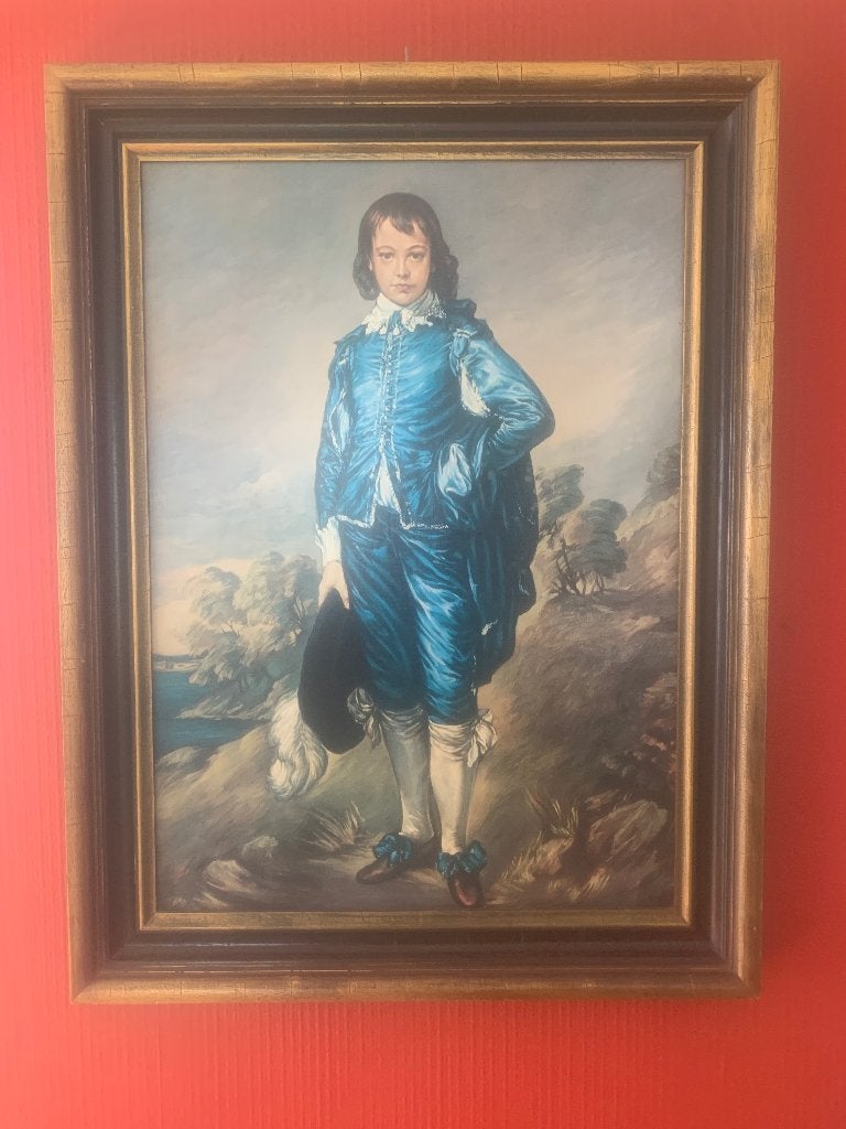 Antieke kopie van Blue boy (Gainsborough), Antiek en Kunst, Kunst | Schilderijen | Klassiek, Ophalen, Klassiek, Ingelijst, Portret of Personen