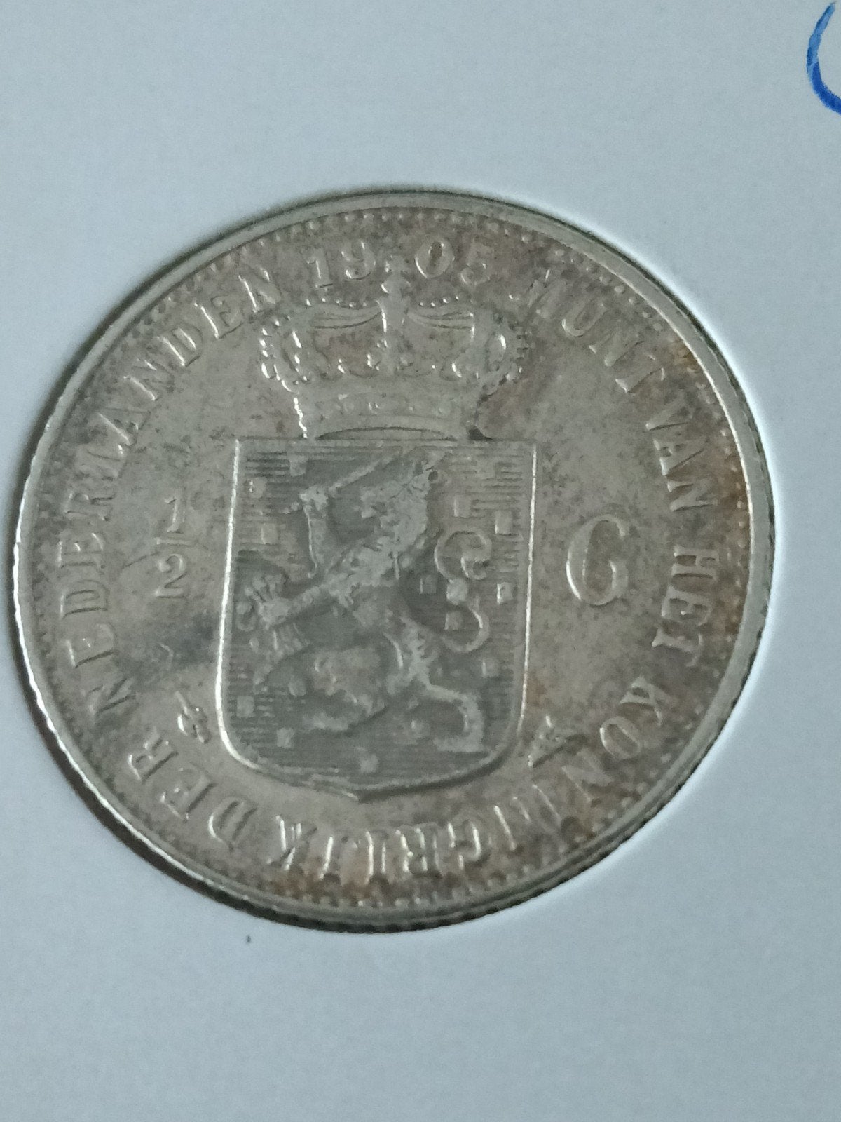 Halve gulden 1905 Wilhelmina, Postzegels en Munten, Munten | Nederland, Ophalen of Verzenden, Koningin Wilhelmina, ½ gulden
