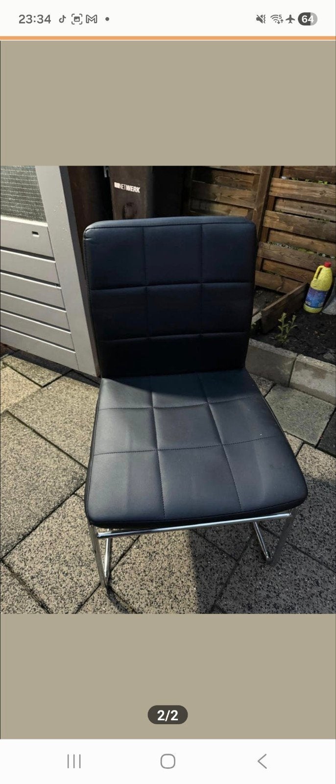 4 eetstoelen imitatieleer, zwart, zeer goede staat, Ophalen of Verzenden, Zo goed als nieuw, Zwart