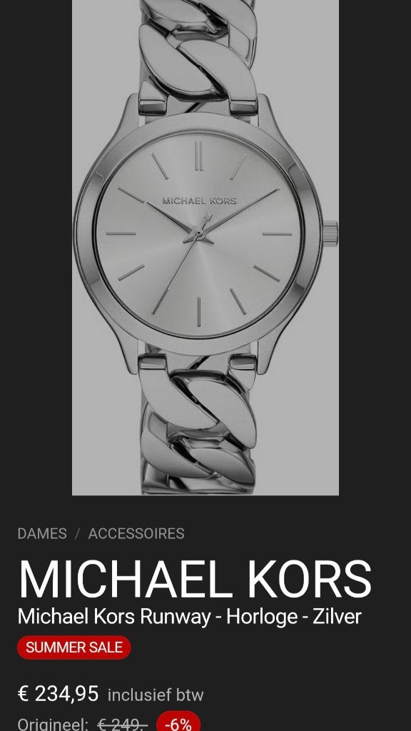 Mk horloge dames horloge, Overige merken, Staal, Polshorloge, Ophalen of Verzenden