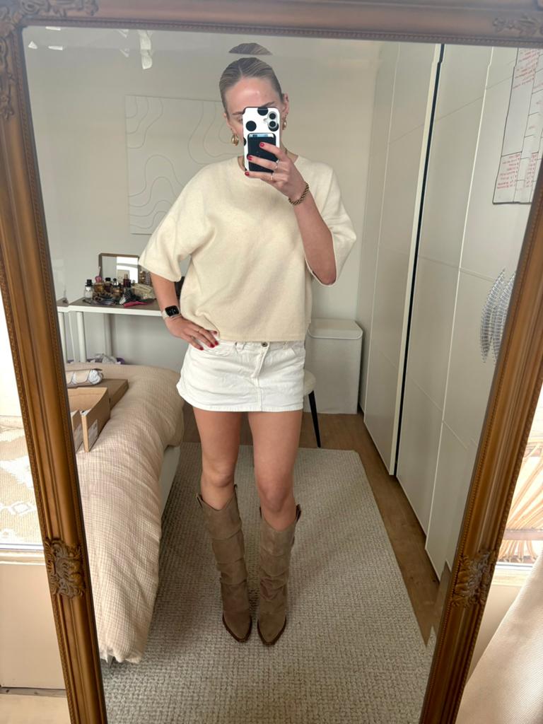 Suède laarzen, Kleding | Dames, Hoge laarzen, Beige, Ophalen of Verzenden, Zo goed als nieuw