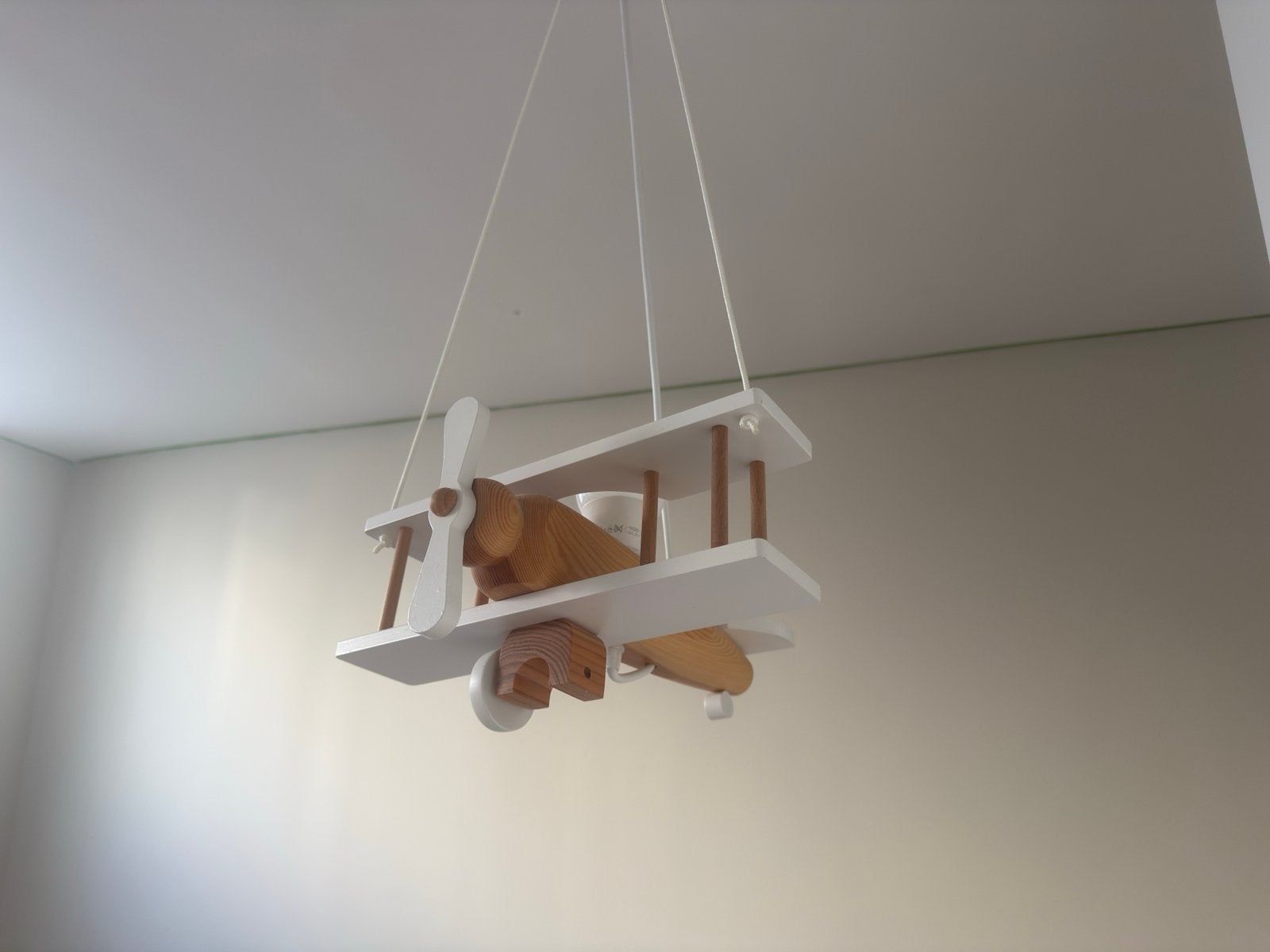 Houten Vliegtuig Plafondlamp Kinderkamer, Ophalen, Gebruikt, Overige typen